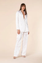 Victoria Satin Cargo Pant - Cream by Masons | 25 South Boutiques