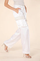 Victoria Satin Cargo Pant - Cream by Masons — view 3