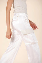 Victoria Satin Cargo Pant - Cream by Masons — view 4