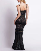 Lace & Fringe Maxi Dress - Black by PatBo — view 3