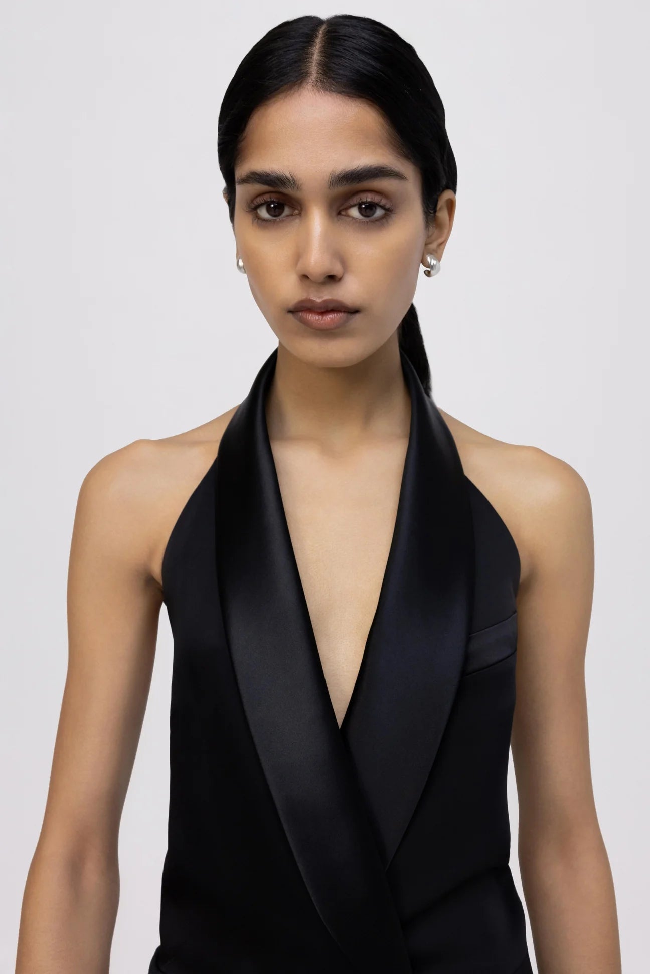 Janice Tuxedo Gown - Black by Jonathan Simkhai — view 3