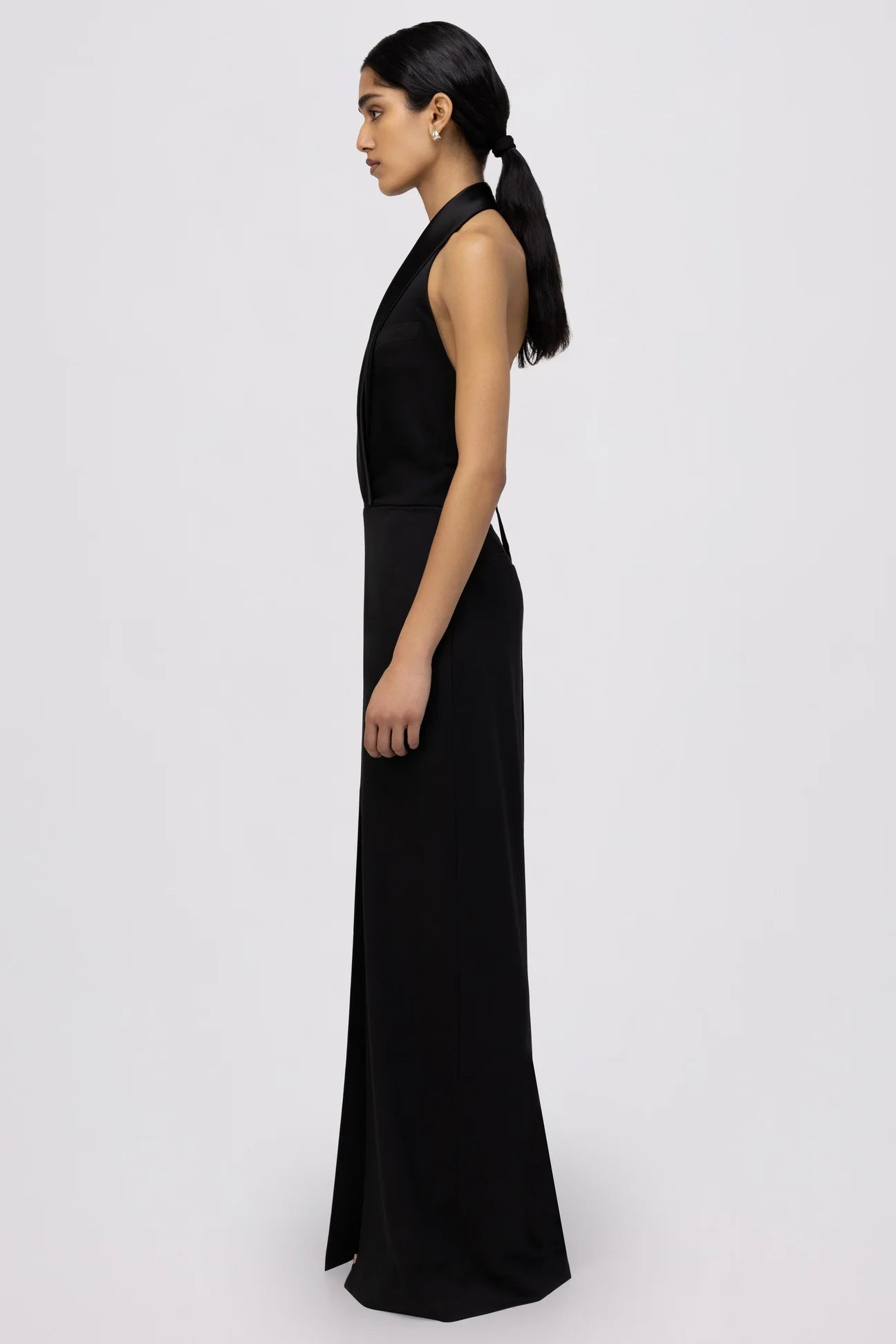 Janice Tuxedo Gown - Black by Jonathan Simkhai — view 5