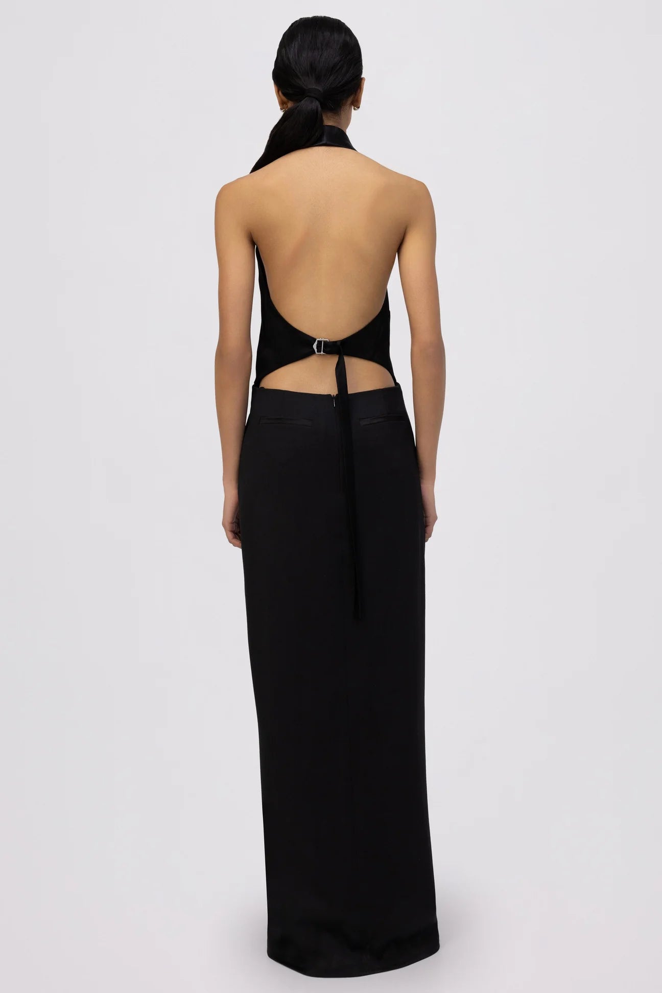 Janice Tuxedo Gown - Black by Jonathan Simkhai — alternate view