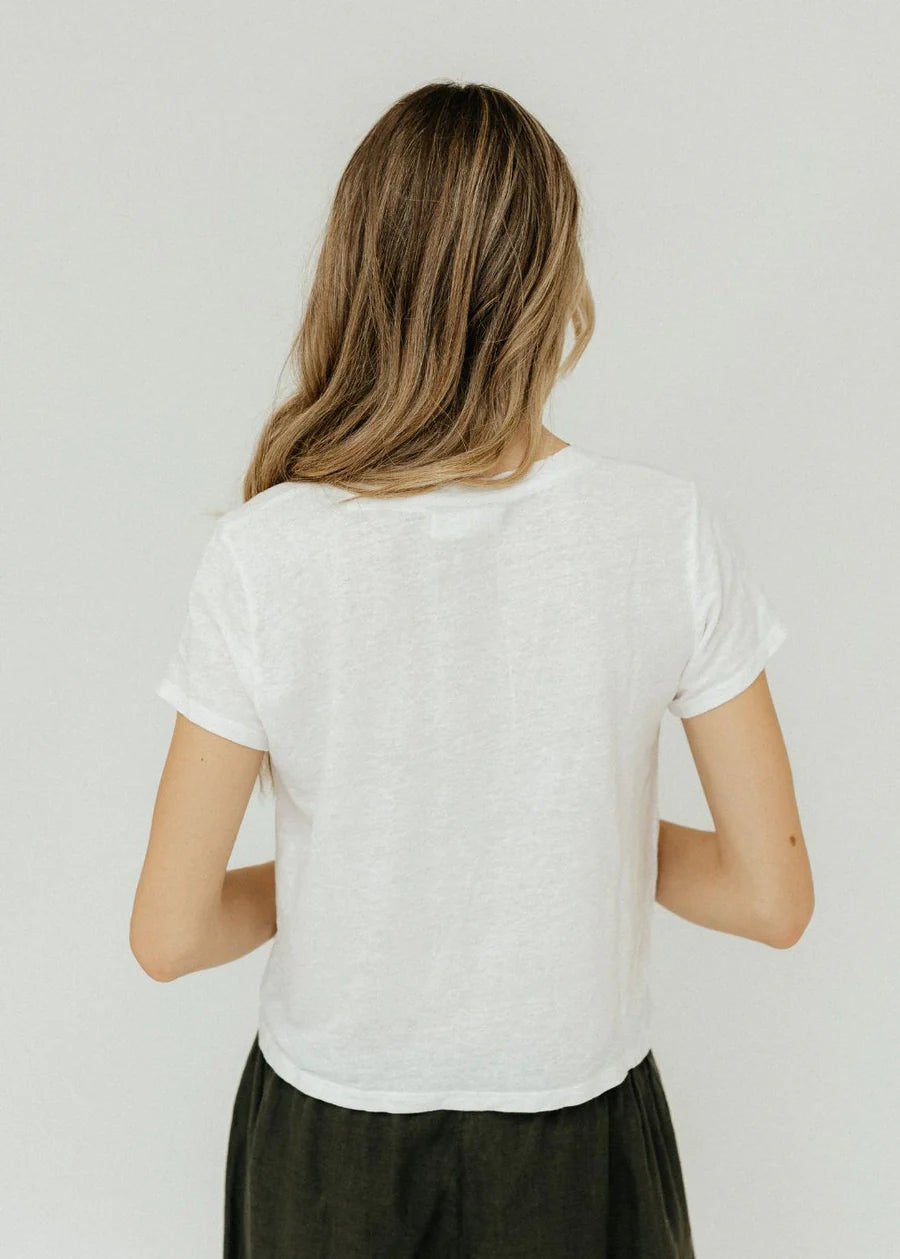 Amber Crop Tee - White by Velvet — alternate view