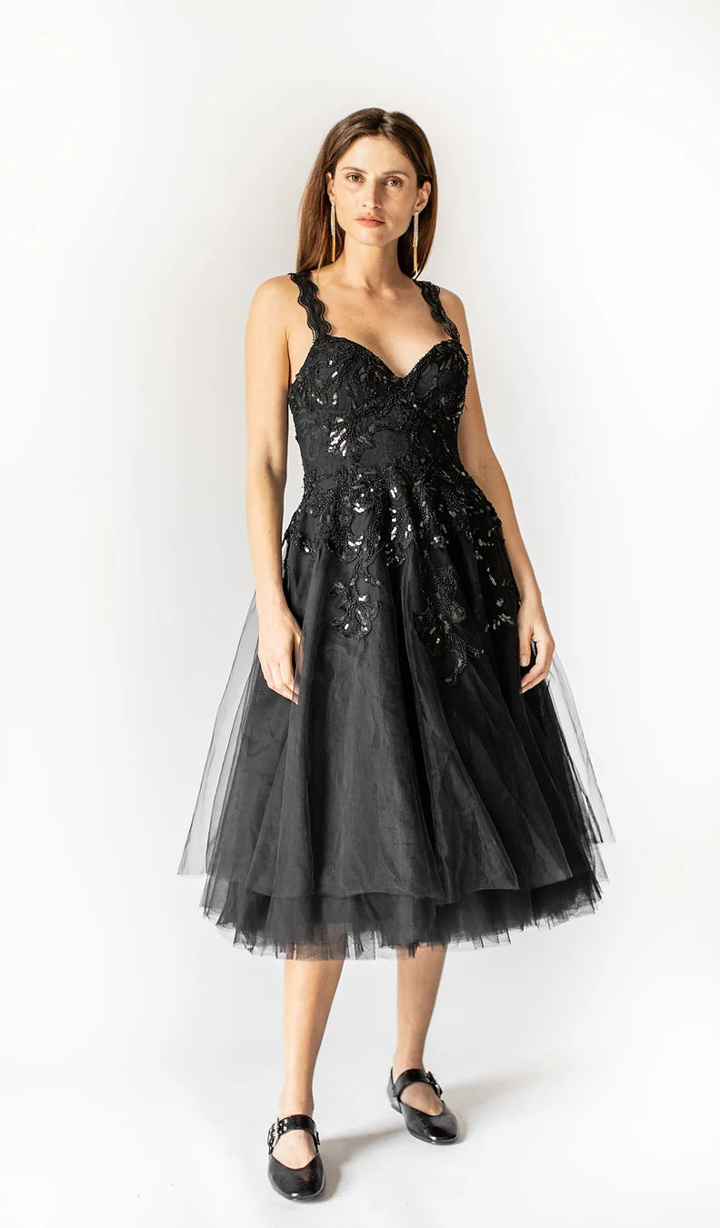 Midnight Waltz Tulle Dress - Black by Olvi's | 25 South Boutiques