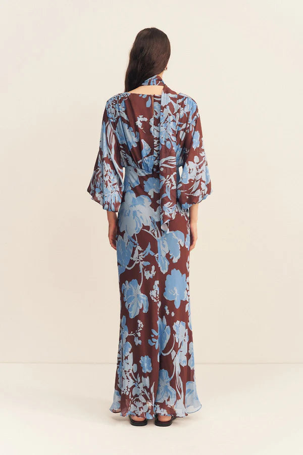 Olson Plunge Balloon Sleeve Maxi Dress - Arcadian Floral by Shona Joy — view 3