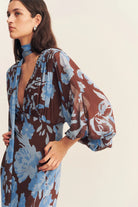 Olson Plunge Balloon Sleeve Maxi Dress - Arcadian Floral by Shona Joy — view 4