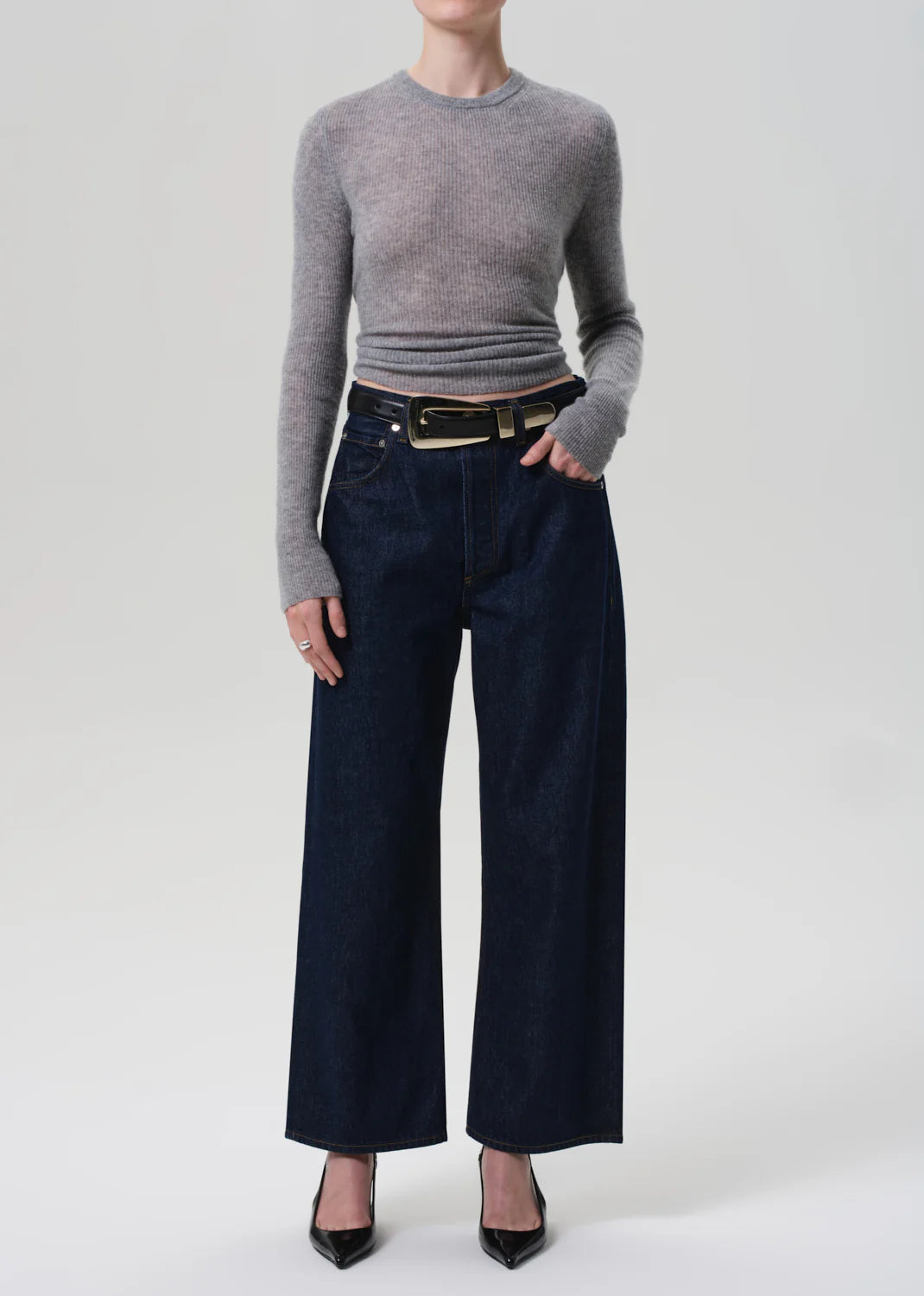 Alessia Crewneck Sweater - Dark Heather Grey by Citizens of Humanity — view 4