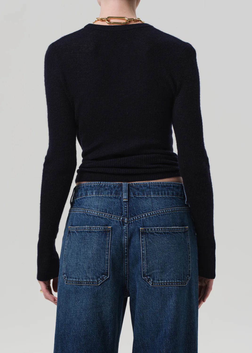 Alessia Crewneck Sweater - Navy by Citizens of Humanity — view 3