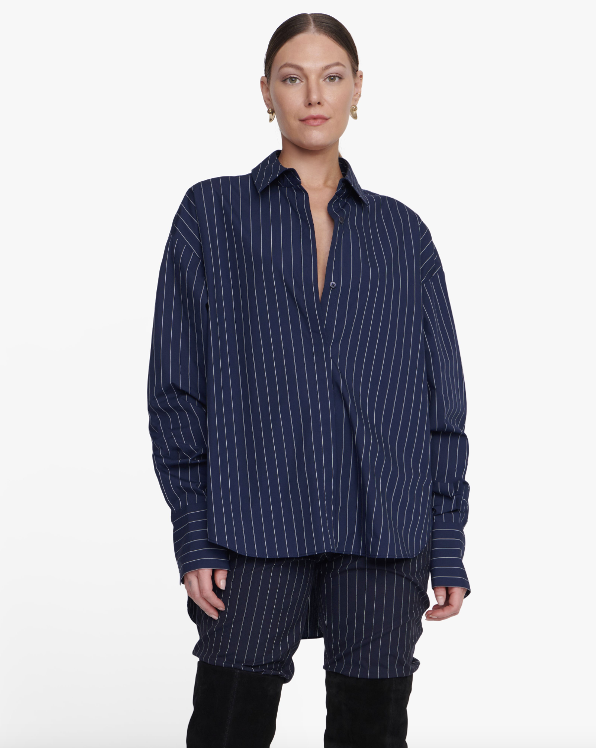 Colton Shirt - Navy Stripe by STAUD | 25 South Boutiques