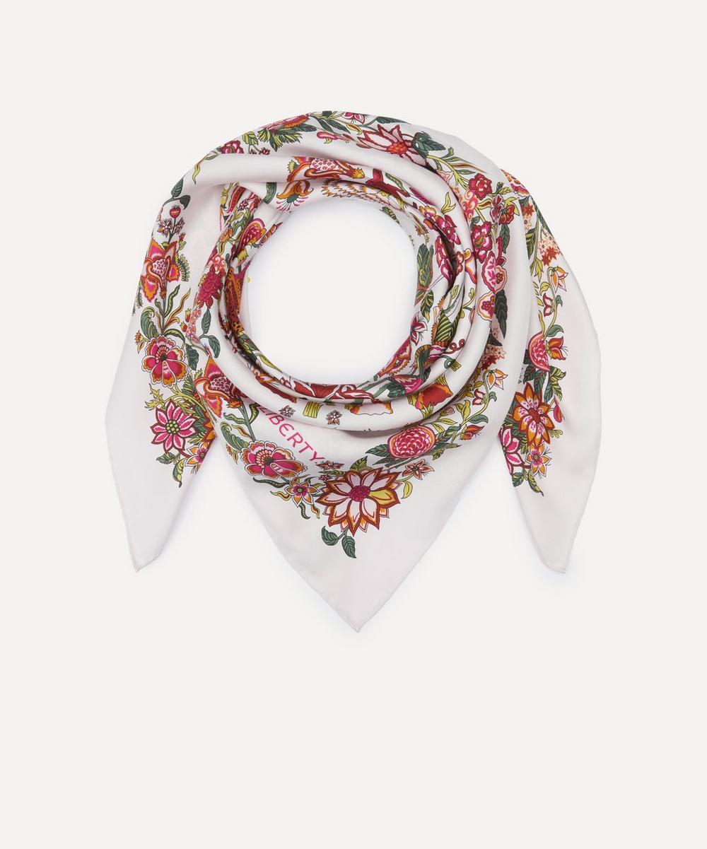 Liberty London Tropical Tree of Life Silk Scarf 90 - Pink, view 3