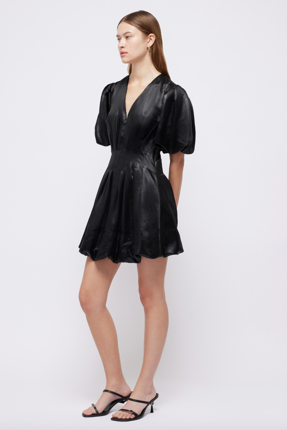 Luisa Bubble Mini Dress - Black by Jonathan Simkhai — alternate view