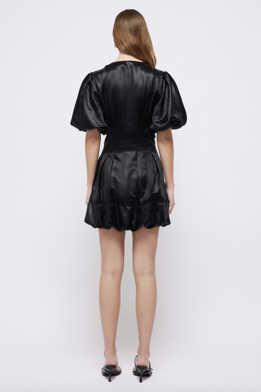Luisa Bubble Mini Dress - Black by Jonathan Simkhai — view 3