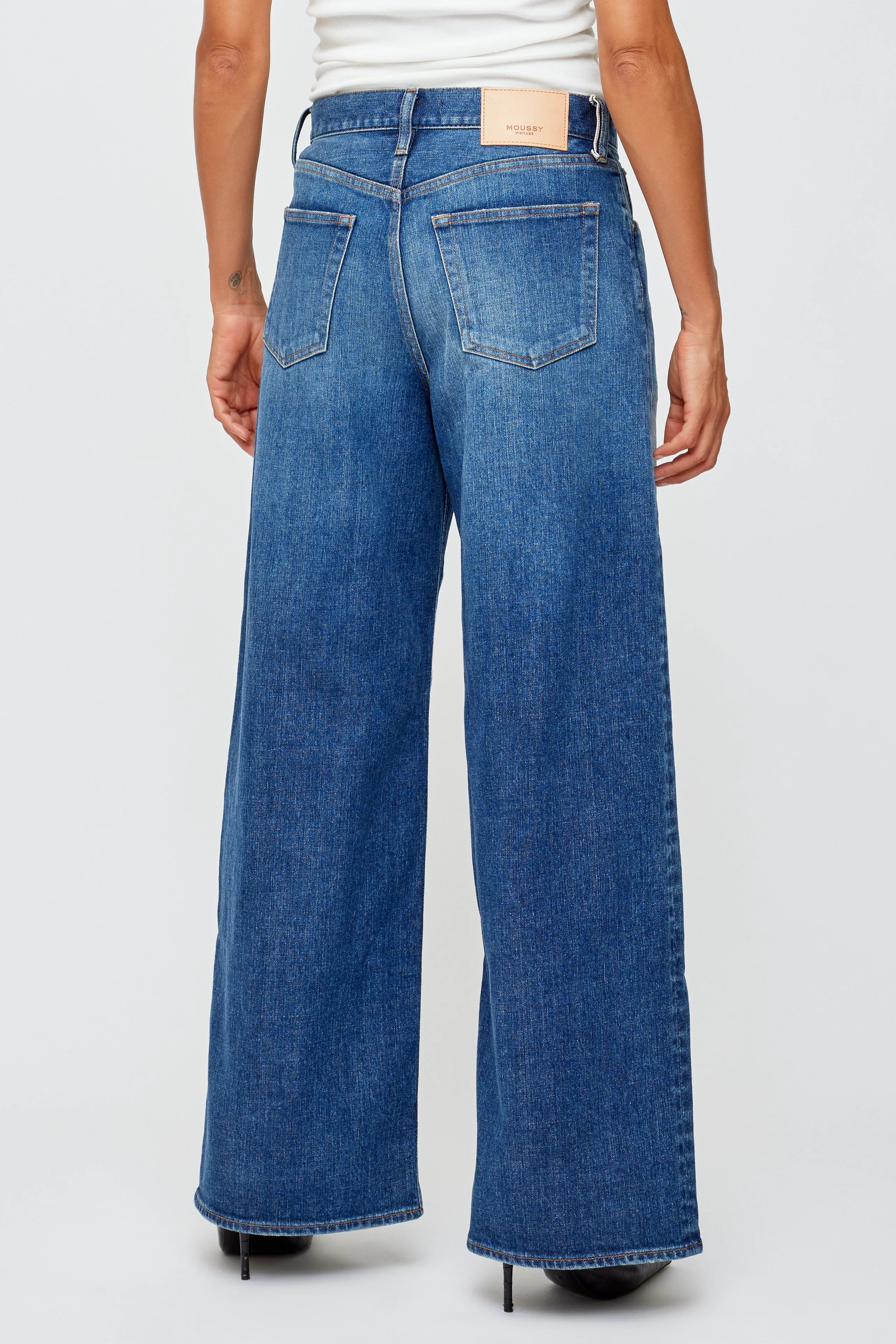 Andalusia Super Wide Pants - Blue by Moussy — alternate view