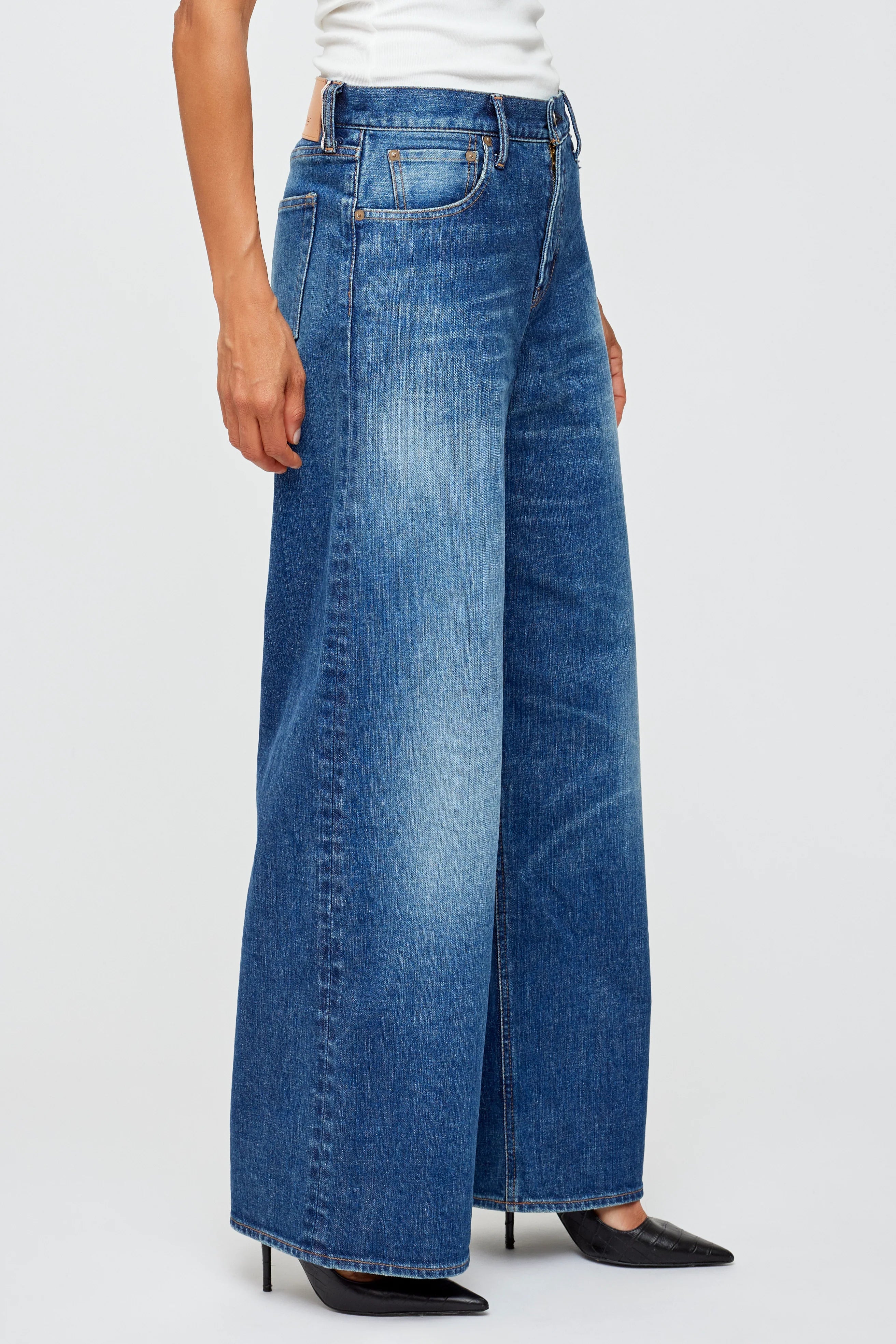 Andalusia Super Wide Pants - Blue by Moussy — view 3