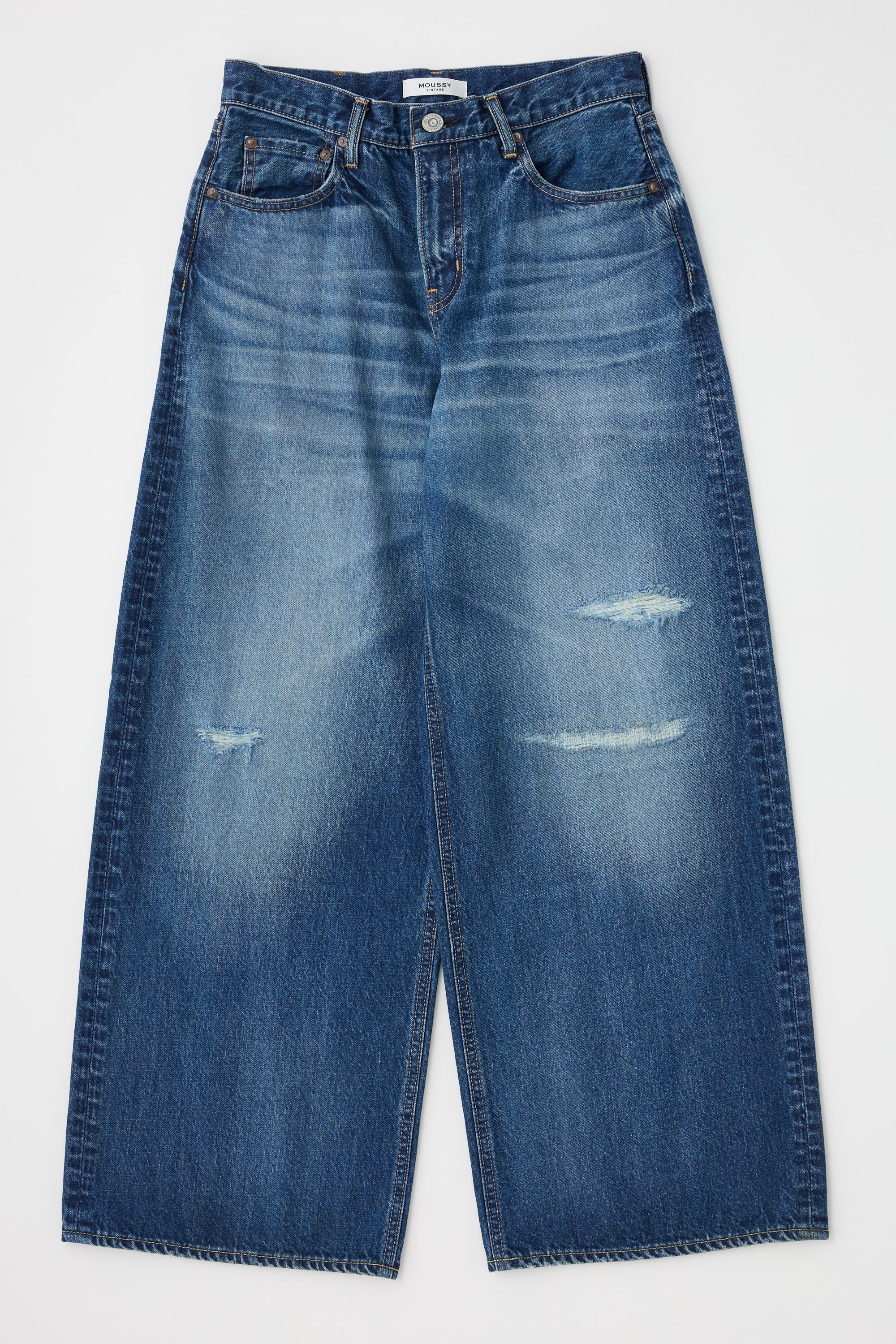 Windsong Super Wide Pants - Blue by Moussy — view 4