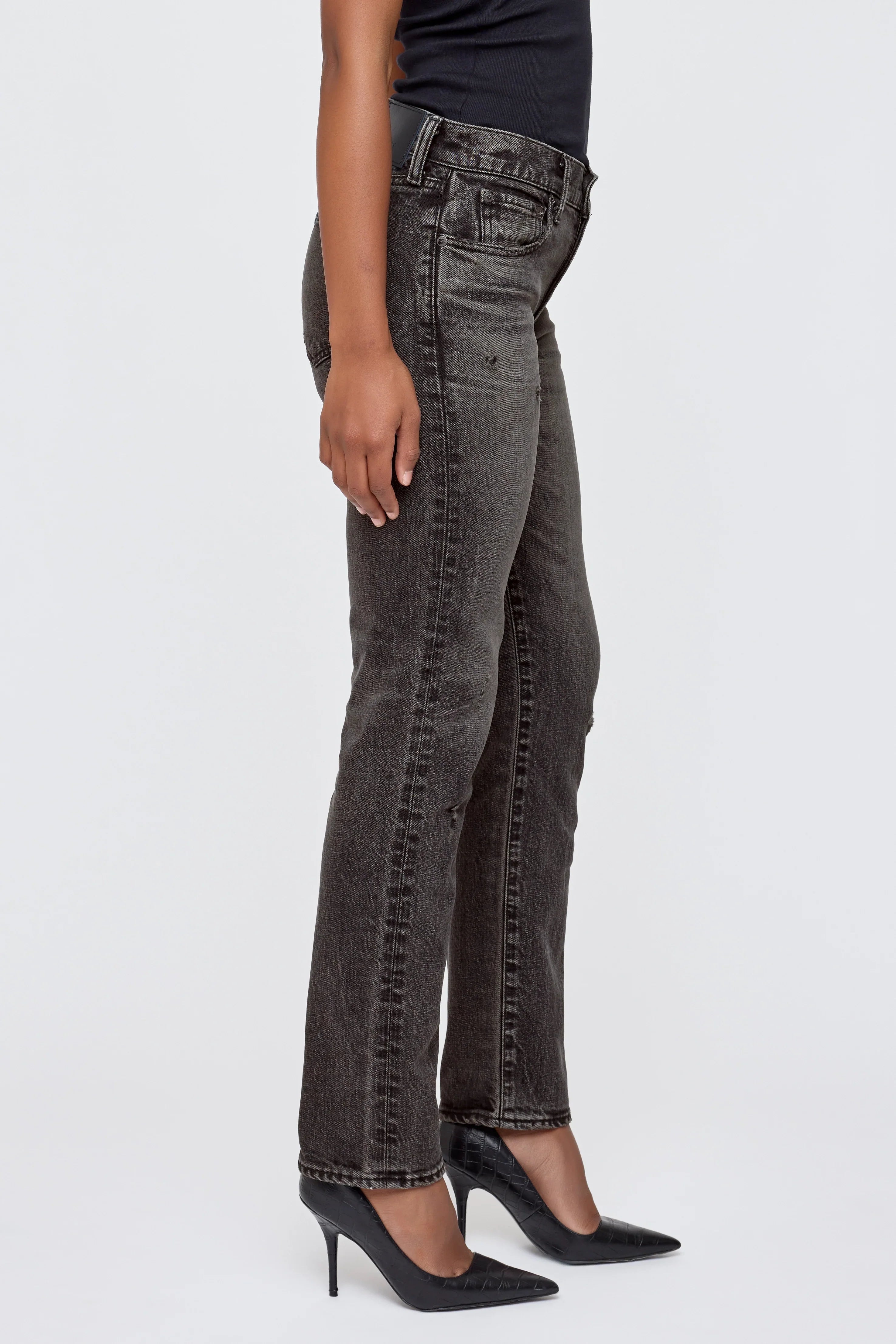 Bellview Slim Straight - Black by Moussy — alternate view