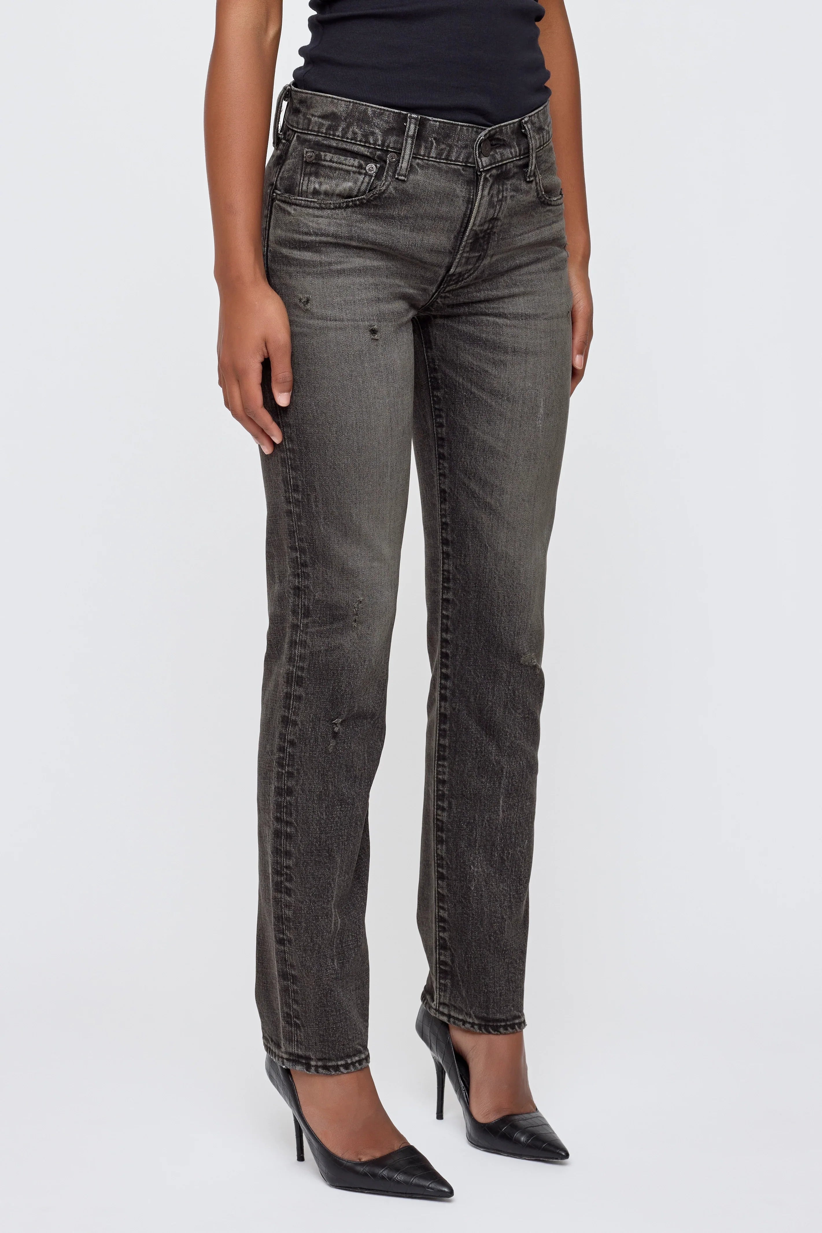 Bellview Slim Straight - Black by Moussy — view 3