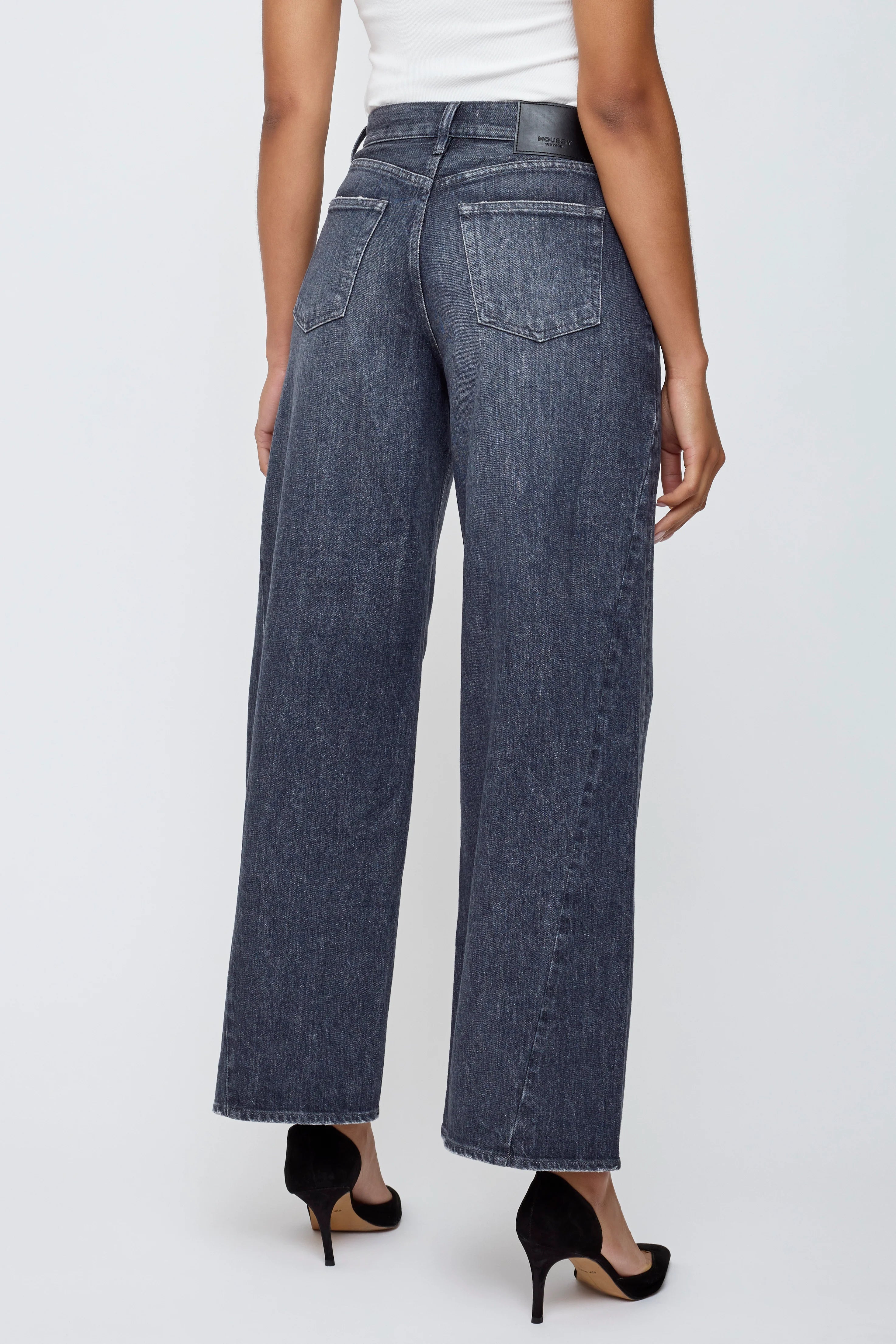Pollard Twisted Wide Pants - Light Black by Moussy — alternate view
