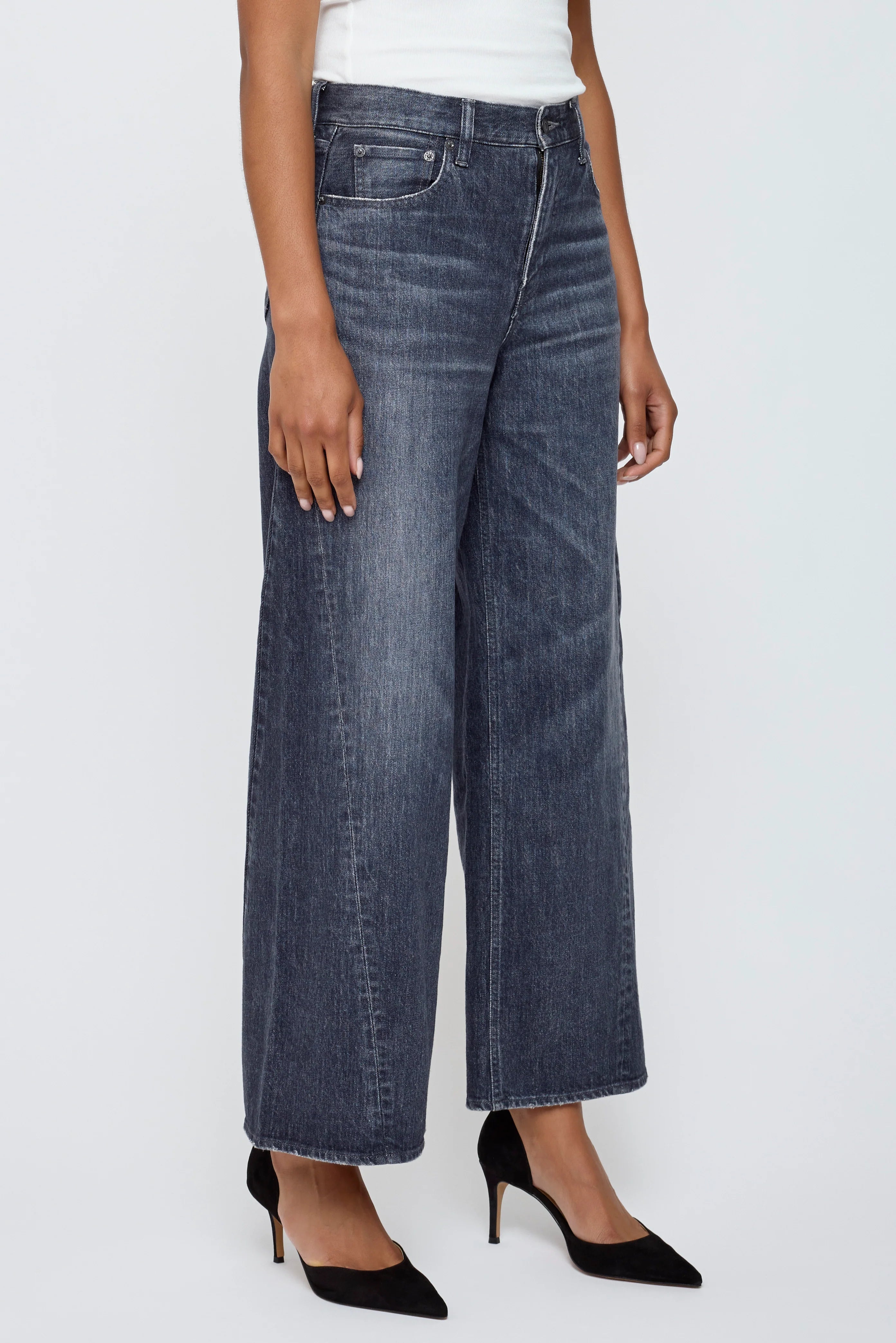 Pollard Twisted Wide Pants - Light Black by Moussy — view 3