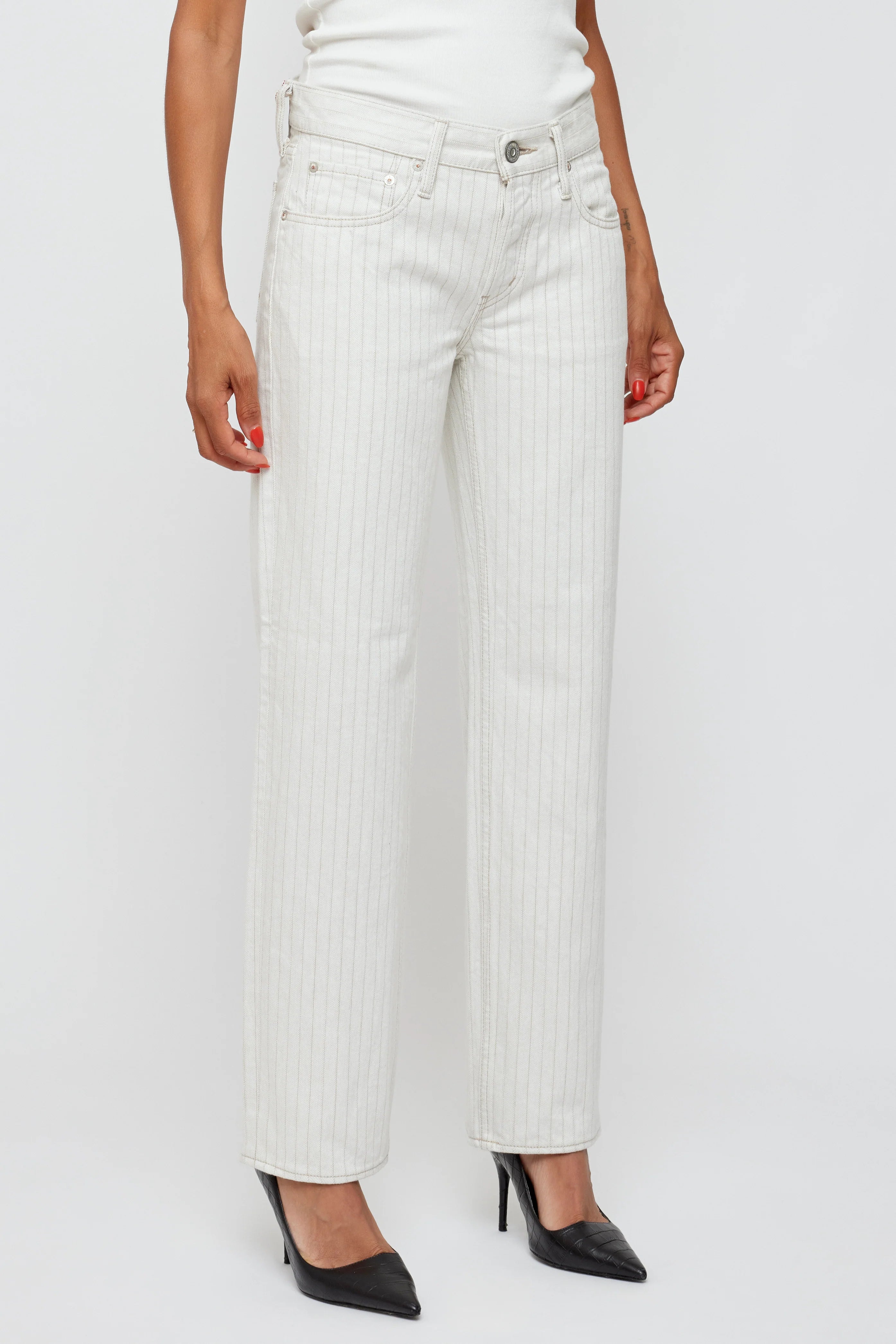 Elmora Low Rise Straight - Mix White by Moussy — alternate view