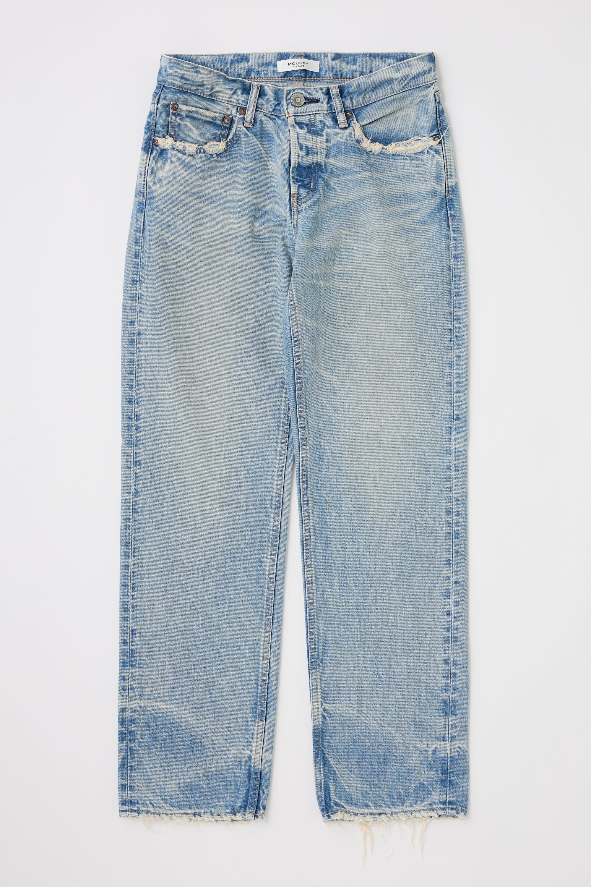 Wildwood Low-Rise Straight - Light Blue by Moussy — view 3
