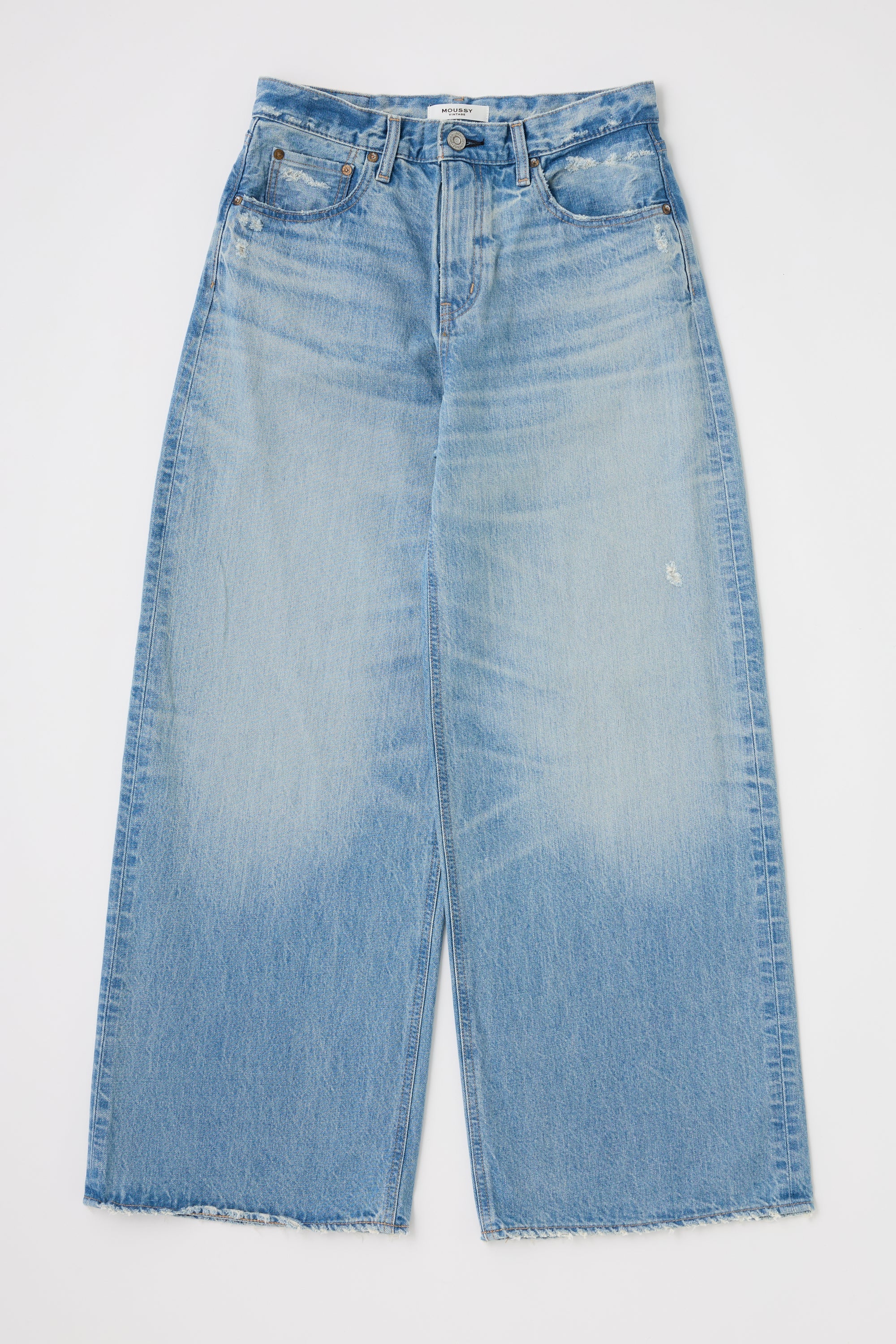 Lowell Super Wide Pants - Light Blue by Moussy — view 4