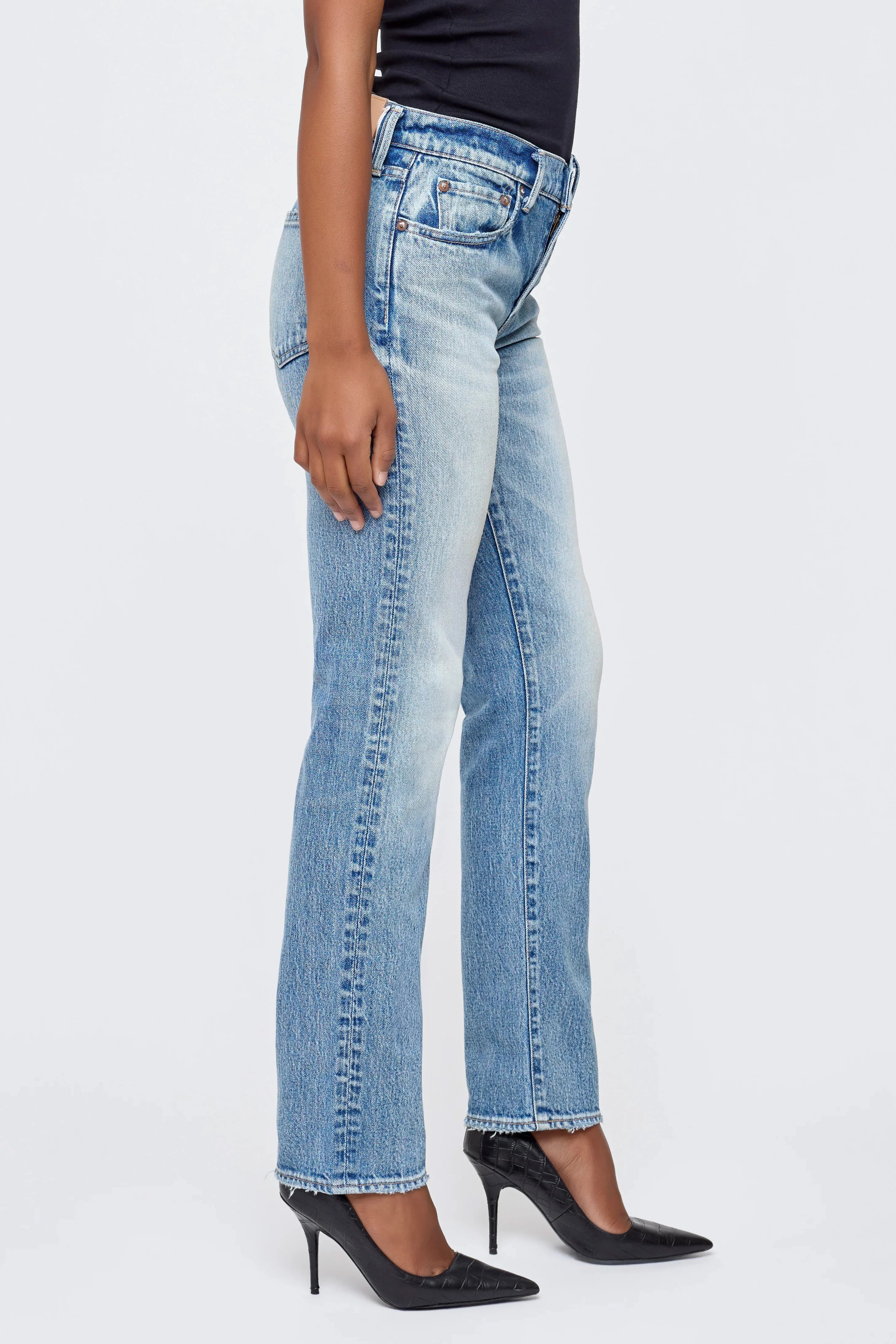 Deland Slim Straight - Light Blue by Moussy — view 3