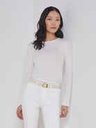 Tess Long Sleeve Tee - White by L'agence | 25 South Boutiques