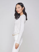 Tess Long Sleeve Tee - White by L'agence — alternate view