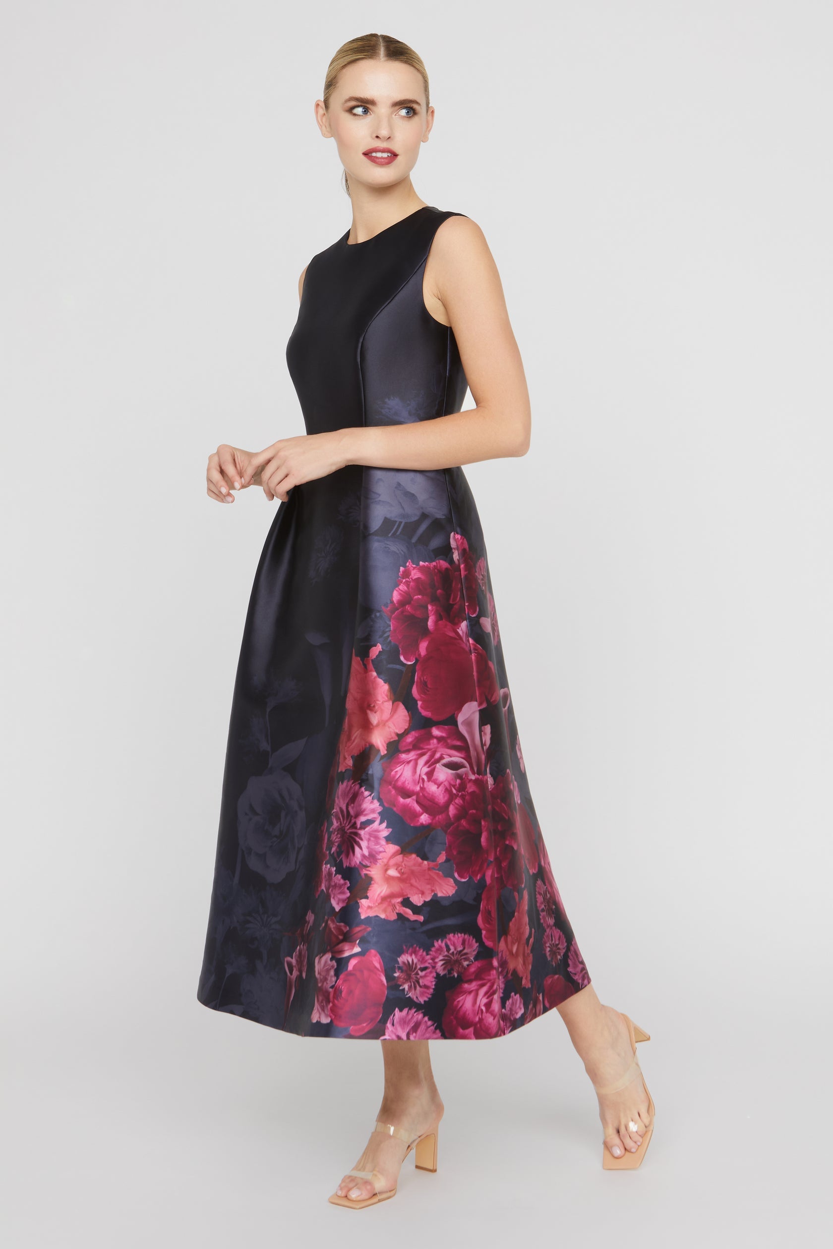 Landon Tea Length Dress - Dark Twilight by Kay Unger — view 4