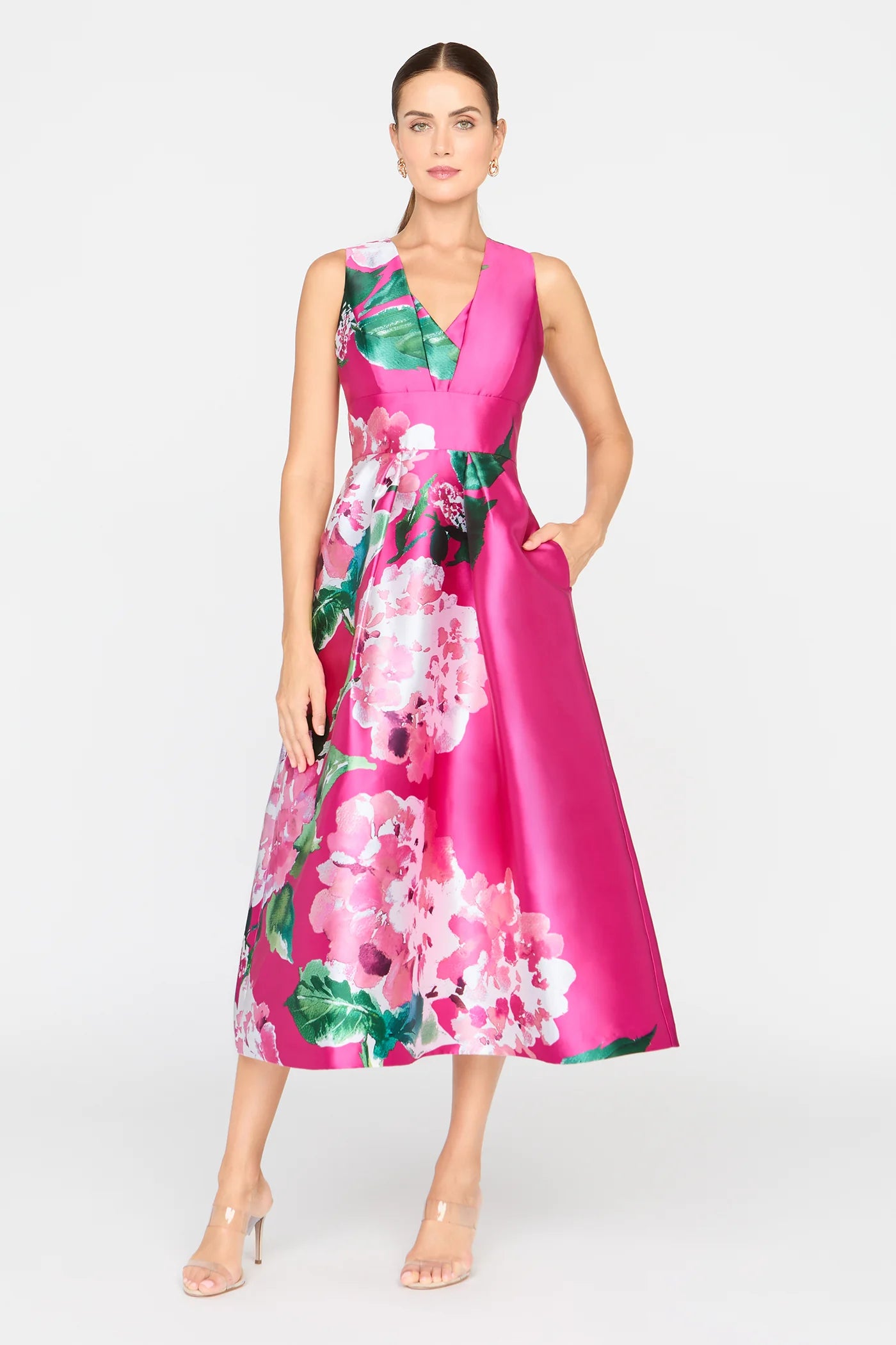 Raina Tea Length Dress - Spring Pink by Kay Unger | 25 South Boutiques