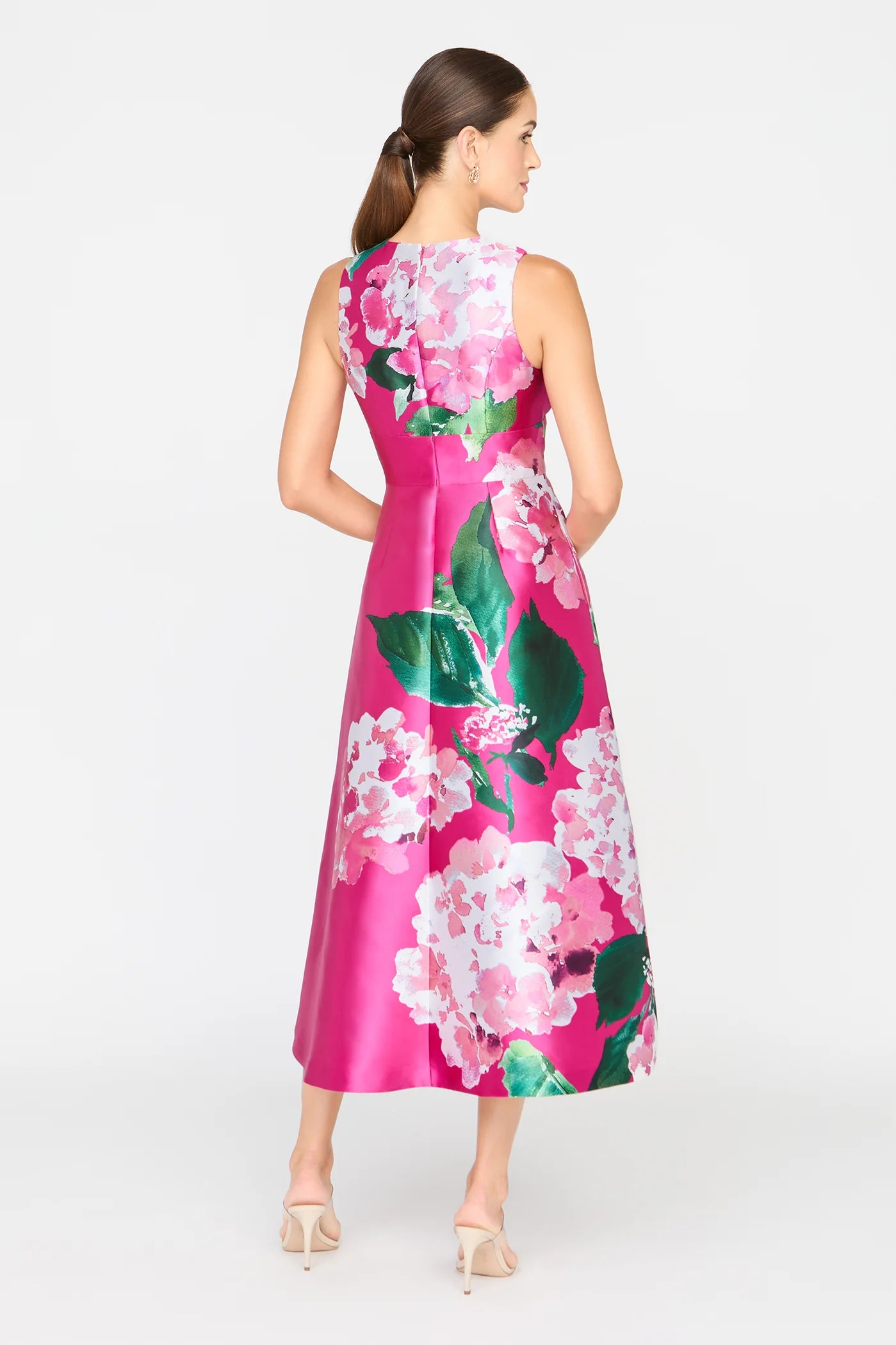 Raina Tea Length Dress - Spring Pink by Kay Unger — view 4
