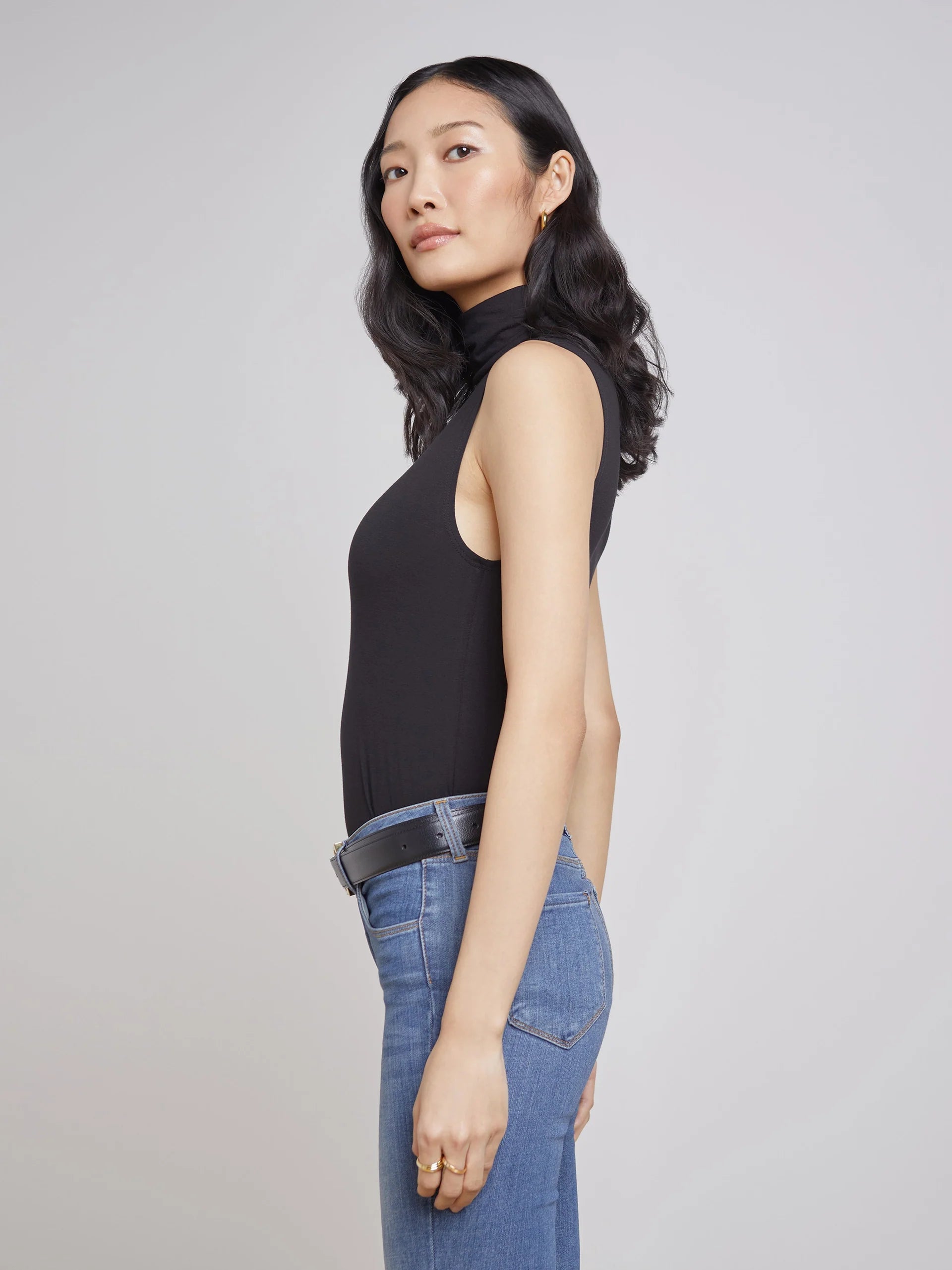 Ceci Sleeveless Turtleneck - Black by L'agence — alternate view
