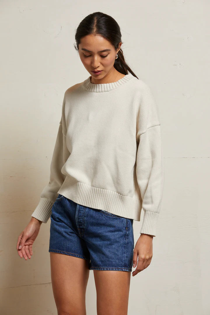 Janet Cotton Crewneck Sweater - Sugar by perfectwhitetee | 25 South Boutiques
