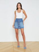 Adira Scoopneck Tank - White by L'agence — alternate view