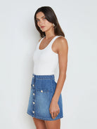 Adira Scoopneck Tank - White by L'agence — view 3