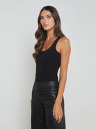 Adira Scoopneck Tank - Black by L'agence — alternate view