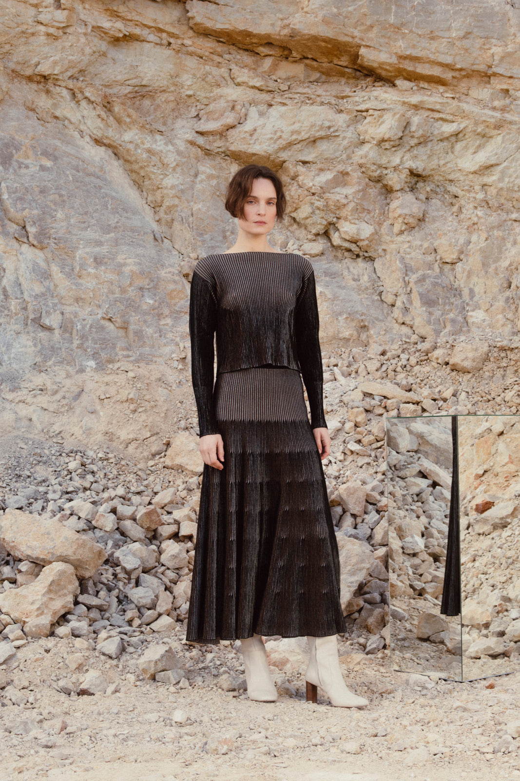 Striped Vertically Sweater - Black by Sita Murt — view 4