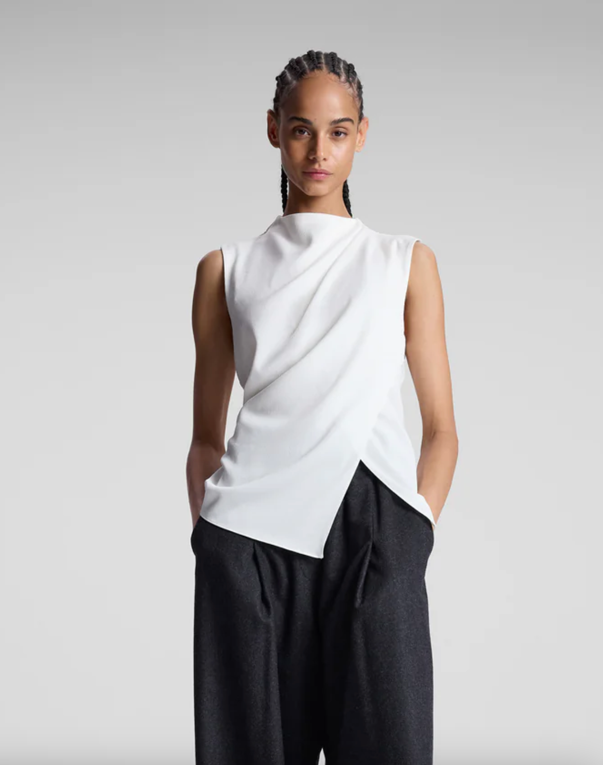 Amira Ruched Sleeveless Top - Off White by A.L.C | 25 South Boutiques