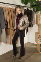 Aurora Hooded Puffer Coat - Gold by Elaine Kim — view 4