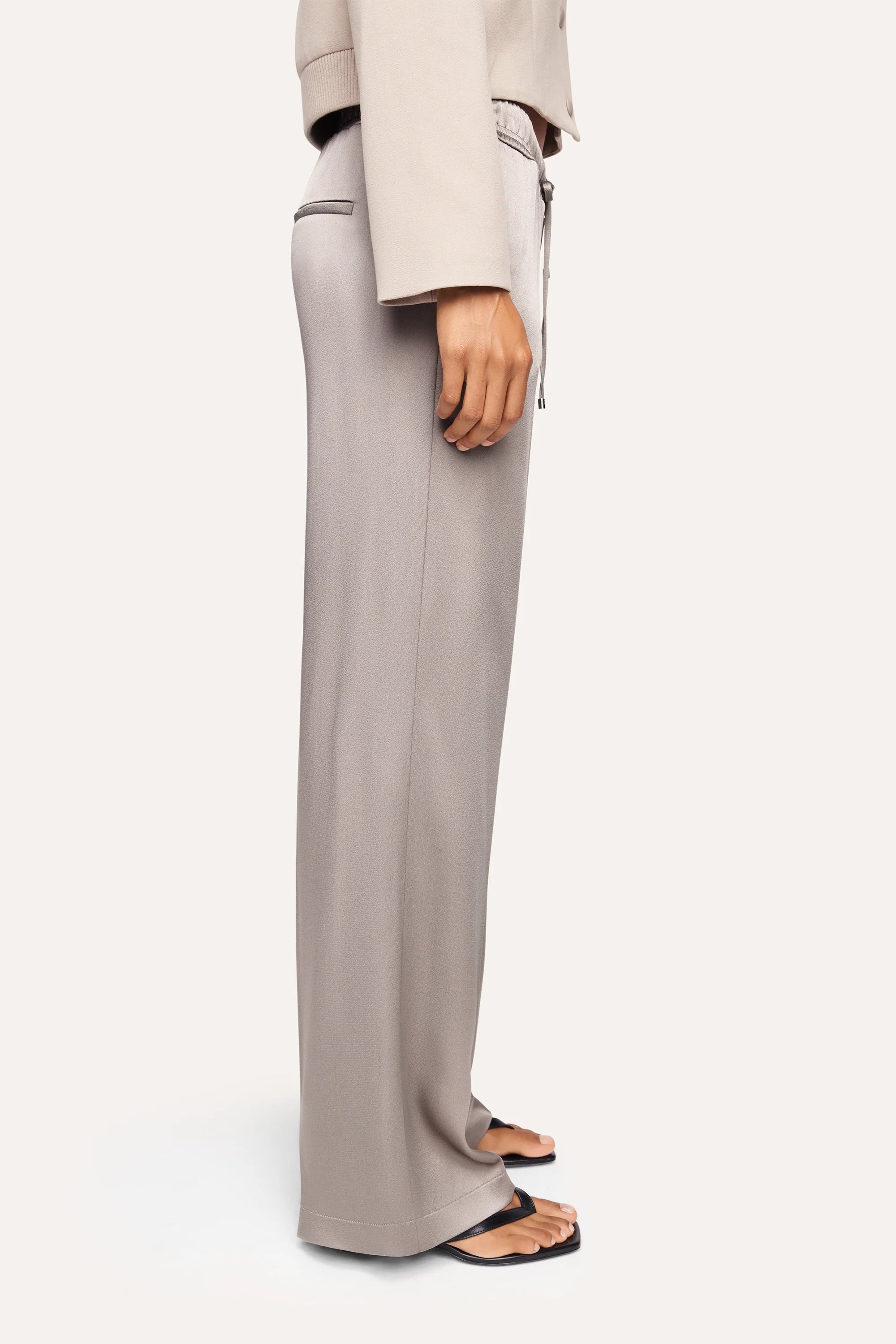 Avril Wide Leg Trousers - Silver Marble by Cambio — view 3