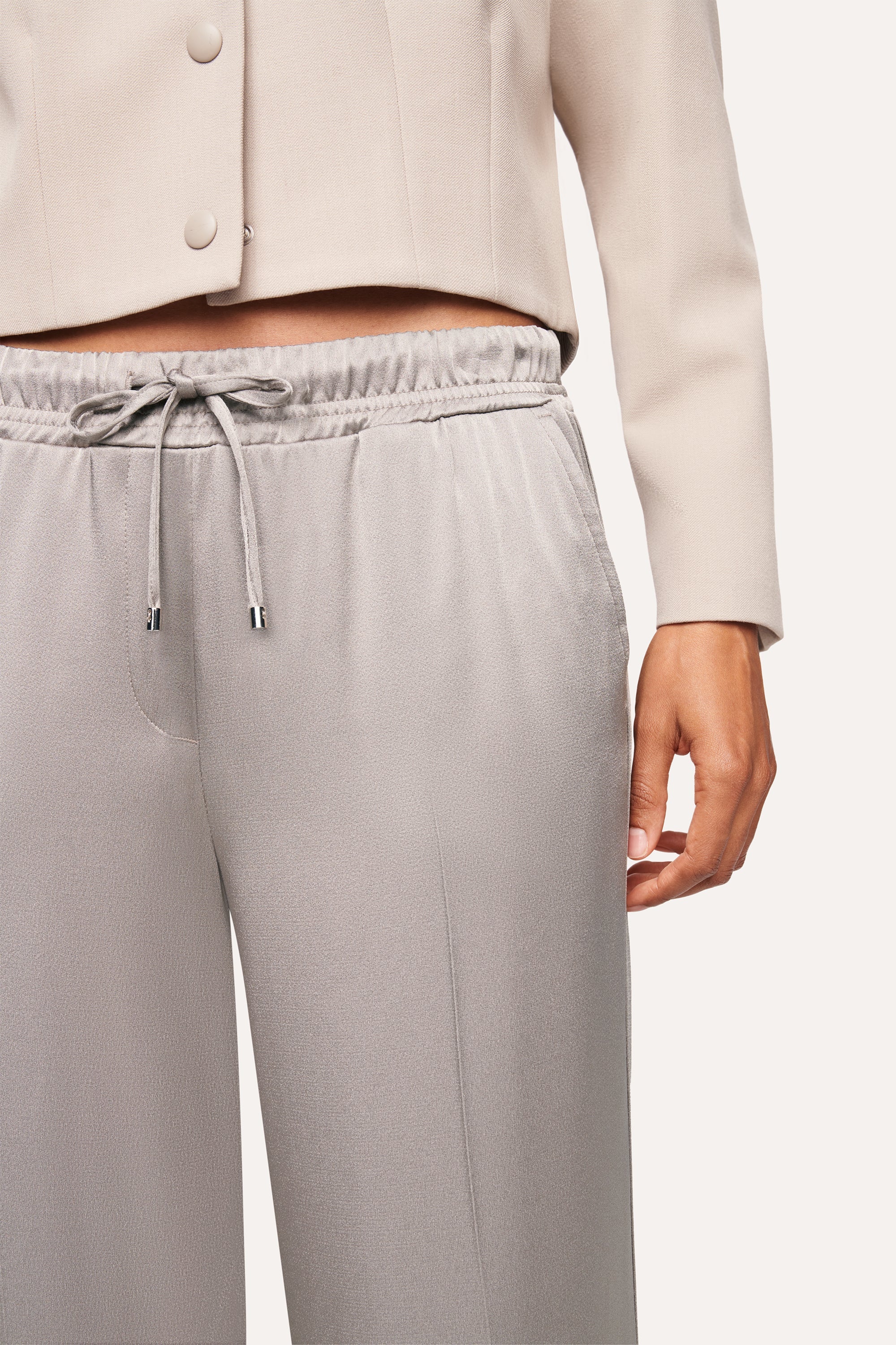 Avril Wide Leg Trousers - Silver Marble by Cambio — view 4