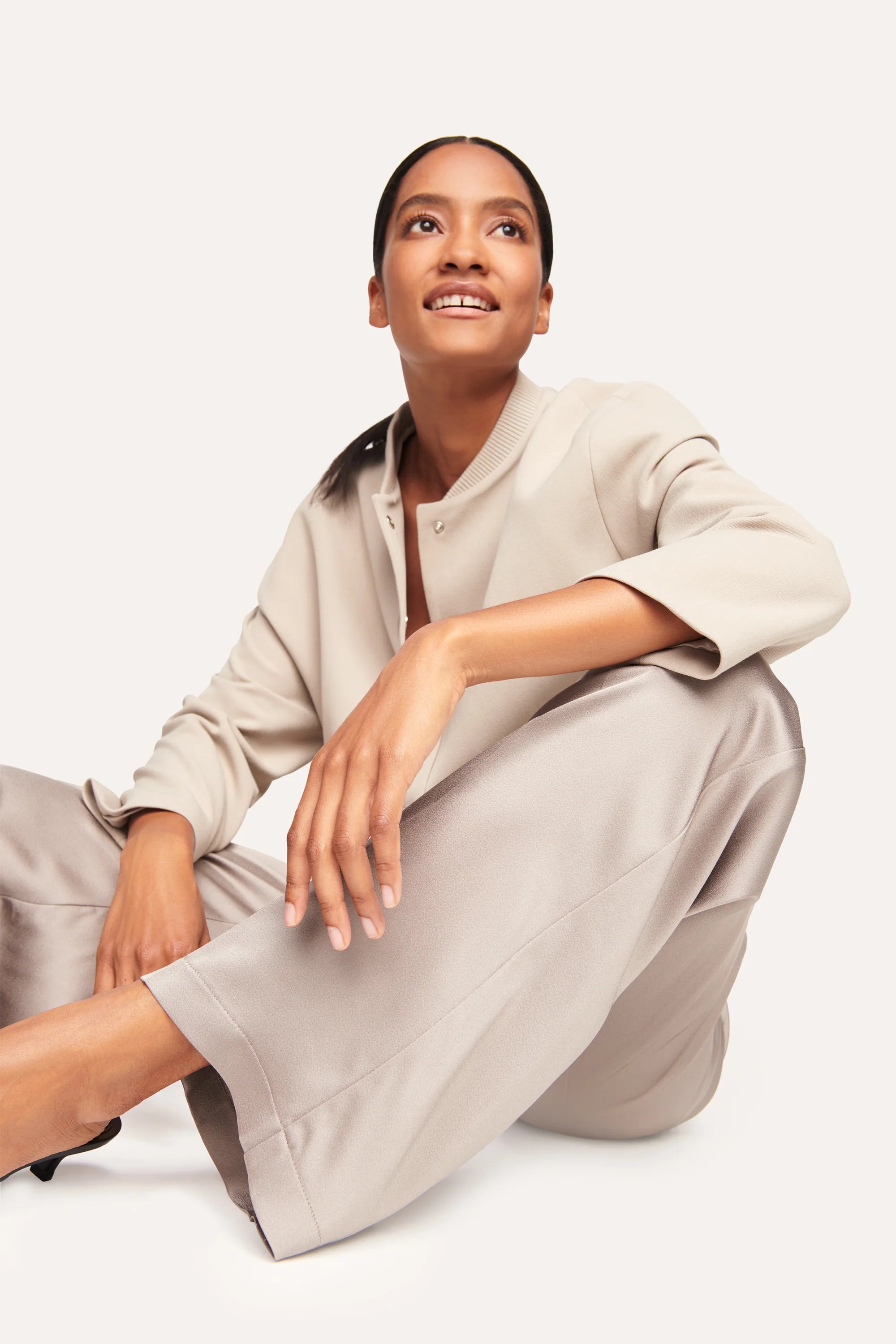 Avril Wide Leg Trousers - Silver Marble by Cambio — view 5