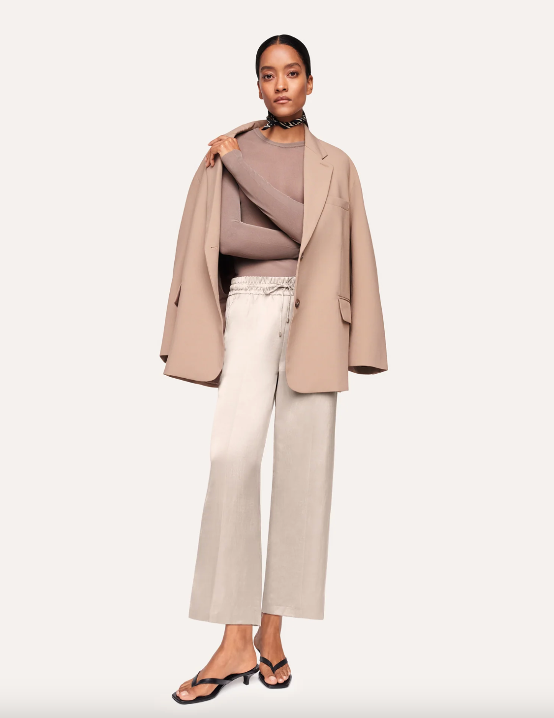 Clara Wide Leg Cropped Trousers - Iron Grey by Cambio — alternate view