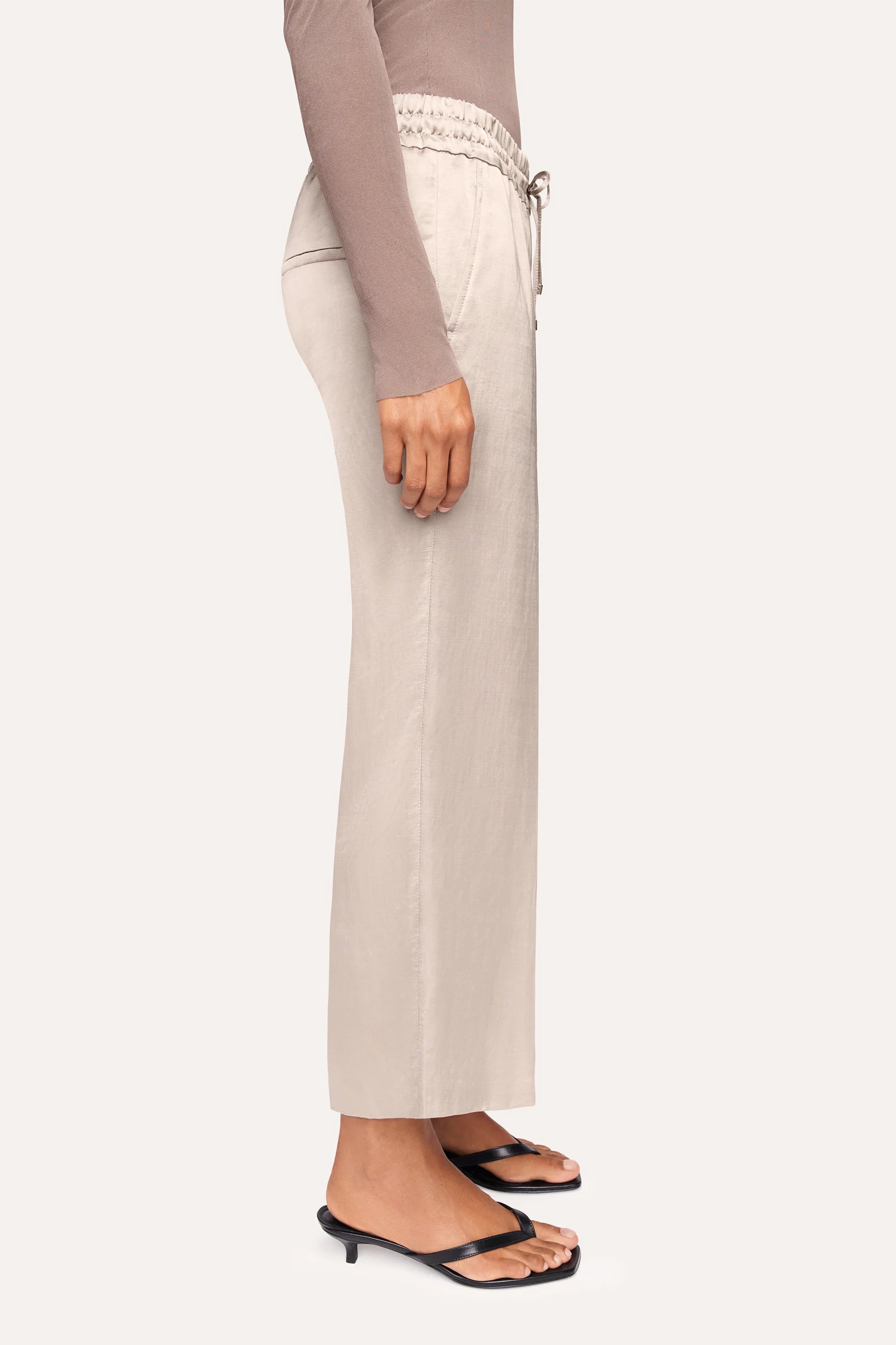 Clara Wide Leg Cropped Trousers - Iron Grey by Cambio — view 3
