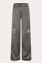 Morgan Satin Trousers Wide Fit Cargo - Volcanic by Cambio — view 6