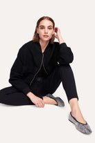 Jordi Seam Cropped Joggpants - Black by Cambio — view 5