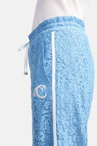 Clara Wide Leg Cropped Lace Pant - Sky Blue by Cambio — view 4