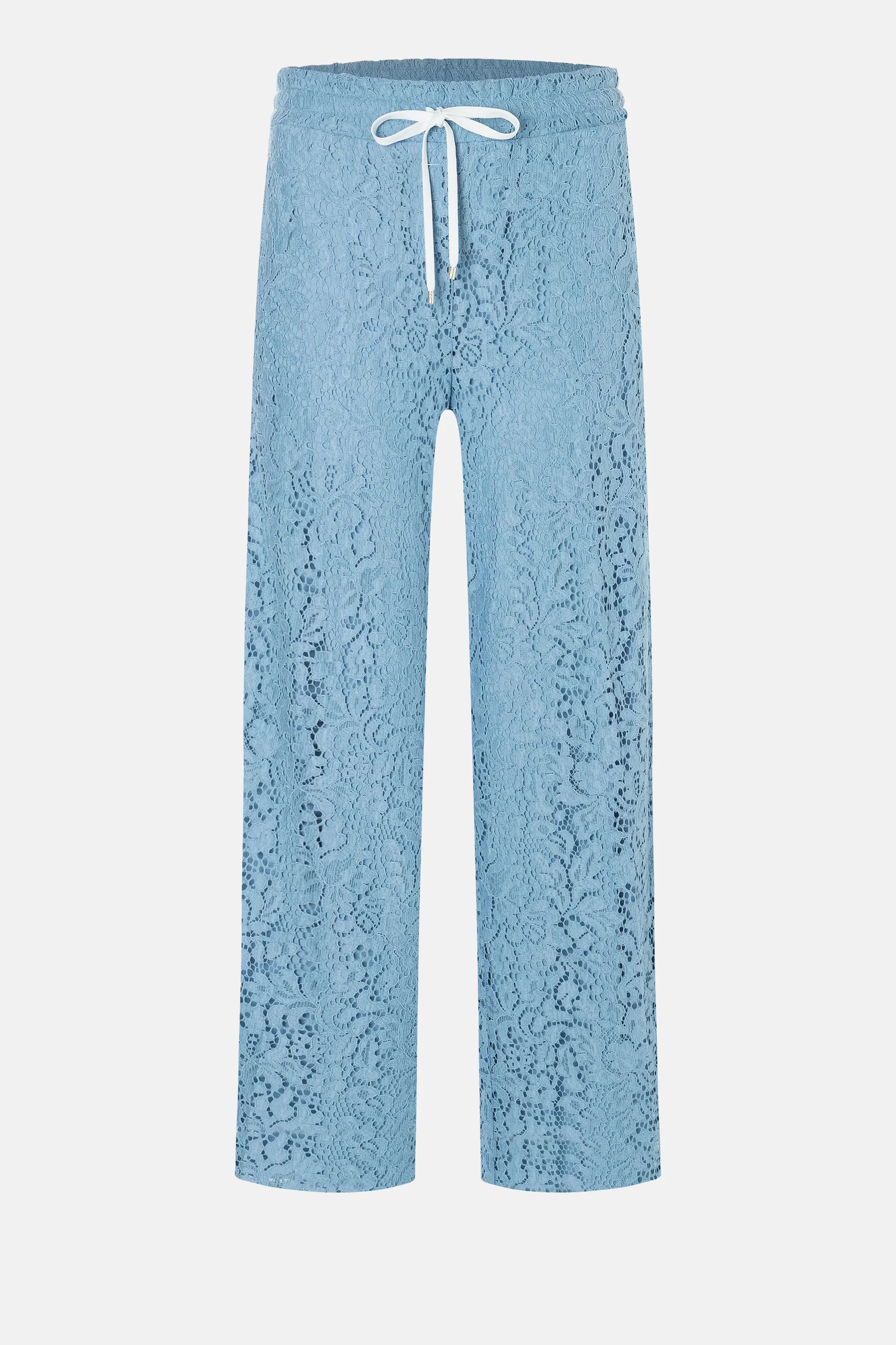 Clara Wide Leg Cropped Lace Pant - Sky Blue by Cambio — view 5